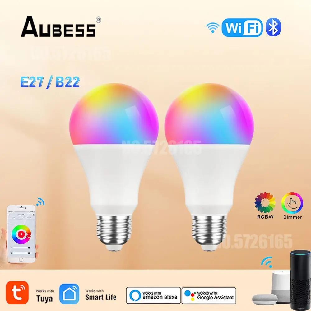 TUYA Ʈ  E27/E26 RGBCW LED ,  Ʈ  ,    ,  , 100-240V